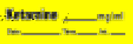 Picture of Drug Label Timemed Anesthesia Label Tape Ketamine_mg/mL Date_Time_Int Yellow 1/2 X 1-1/2 InchAN-60