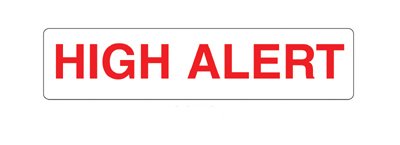 Picture of Pre-Printed Label Indeed Warning Label White Paper HighAlert Red Caution 3/8 X 1-5/8 Inch8350