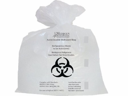 Picture of Biohazard Waste Bag Medegen Medical Products 44 gal. Clear Bag Polypropylene 38 X 47 InchAC3847C