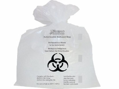 Picture of Biohazard Waste Bag Medegen Medical Products 44 gal. Clear Bag Polypropylene 38 X 47 InchAC3847C