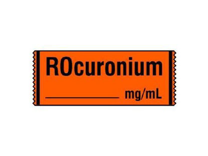 Picture of Drug Label Shamrock Anesthesia Label Rocuronium_mg/mL Fluorescent Red 1/2 X 1 InchSA-2214