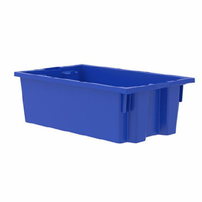 Picture of Tote Nest & Stack Blue Industrial Grade Polymers 6 X 11 X 18 Inch35180BLUE