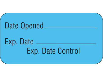 Picture of Pre-Printed / Write On Label Communication Fill In Blue Date Opened _____ / Exp. Date _____ / Expiration Date Control Black Quality Control Label 3/4 X 1-1/2 InchUPCR-3012