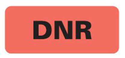 Picture of Pre-Printed Label Med-Alert™ Instructional Label Fluorescent Red Paper DNR Black Safety and Instructional 15/16 X 2-1/4 Inch50722