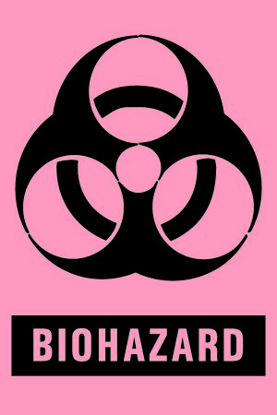Picture of Pre-Printed Label Timemed Warning Label Fluorescent Red Paper Biohazard / Symbol Black Biohazard 2 X 3 InchBH-405