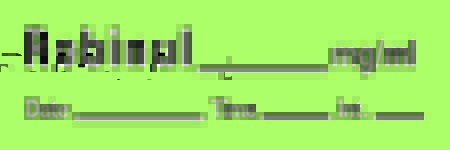 Picture of Drug Label Timemed Anesthesia Label Tape Robinul_mg/mL Date_Time_Int_ Green 1/2 X 1-1/2 InchAN-88