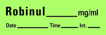 Picture of Drug Label Timemed Anesthesia Label Tape Robinul_mg/mL Date_Time_Int_ Green 1/2 X 1-1/2 InchAN-88