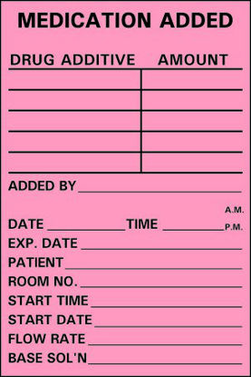 Picture of Pre-Printed Label Barkley® Anesthesia Label Red Paper Medication Added Black Medication Instruction 2 X 3 InchN-215