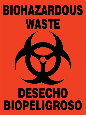 Picture of Door / Wall Sign Caution Biohazard Waste815-99810118