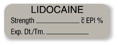 Picture of Drug Label UAL™ Anesthesia Label Lidocaine EPI Strength_% Exp Dt Tm Gray 1/2 X 1-1/2 InchULAM079