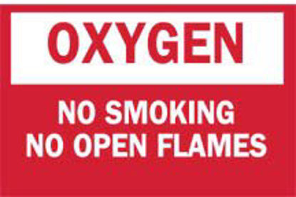 Picture of Door Sign Caution Oxygen No Smoking No Open Flames19102449
