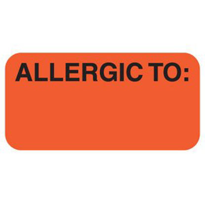 Picture of Pre-Printed Label Allergy Alert Red Allergic To: Black Alert Label 3/4 X 1-1/2 Inch40525