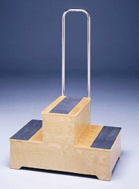 Picture of Step Stool with Handrail 3-Steps Wood756