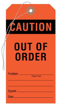 Picture of Warning Tag UAL™ With Caution Red / Black 3-1/8 X 6-1/4 Inch Medium Card StockULCS048