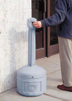 Picture of Smoking Receptacle Smoker's Cease-Fire® Round Gray HDPE Side Opening19018512