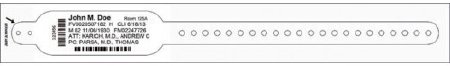 Picture of Thermal Wristband ComfortBand® Patient ID Band Double-Post Snap Name ..Room....Dr Info7800-11-PDH
