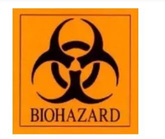 Picture of Pre-Printed Label WorkSafe™ Warning Label Orange Biohazard / Symbol Black Biohazard 4 X 4 Inch510-51100100