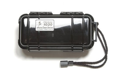 Picture of Micro Case Pelican™ Black Polycarbonate Exterior: 2.43 X 3.87 X 7.5 Inch, Interior: 2.06 X 2.62 X 6.37 InchMTR-1030-BLK
