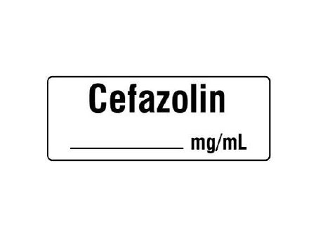 Picture of Drug Label Shamrock Anesthesia Label Cefazolin____mg/mL White 1/2 X 1 InchSA-3221-PRE