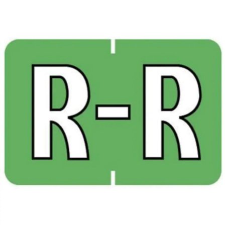 Picture of Pre-Printed Label Barkley® Chart Tab Green Laminated R R White Alpha Series 6 X 1-1/2 Inch901-34136