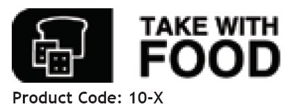 Picture of Pre-Printed Label Barkley® Auxiliary Label White Take With Food Black Safety and Instructional 3/8 X 1-9/16 Inch10-X