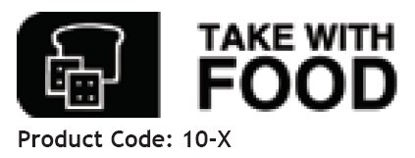 Picture of Pre-Printed Label Barkley® Auxiliary Label White Take With Food Black Safety and Instructional 3/8 X 1-9/16 Inch10-X
