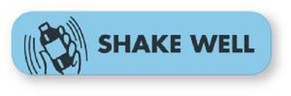 Picture of Pre-Printed Label Auxiliary Label Blue Fluorescent Paper Shake Well Black Safety and Instructional 3/8 X 1.531 InchULFP1110