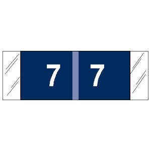 Picture of Pre-Printed Label COL'R'TAB® Chart Tab Blue 7|7 White Numeric 1/2 X 1-1/2 Inch11857