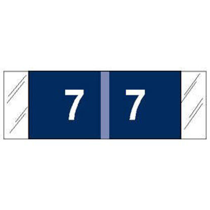 Picture of Pre-Printed Label COL'R'TAB® Chart Tab Blue 7|7 White Numeric 1/2 X 1-1/2 Inch11857