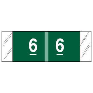 Picture of Pre-Printed Label COL'R'TAB® Chart Tab Green 6|6 White Numeric 1/2 X 1-1/2 Inch11856