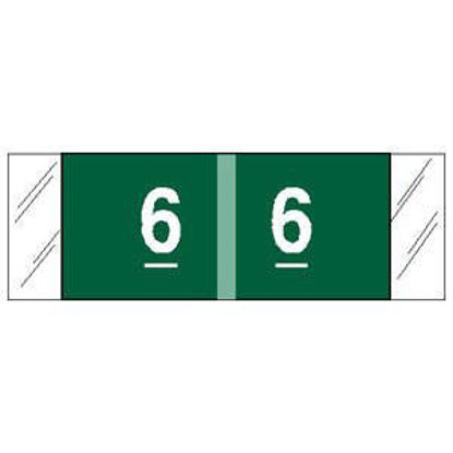 Picture of Pre-Printed Label COL'R'TAB® Chart Tab Green 6|6 White Numeric 1/2 X 1-1/2 Inch11856