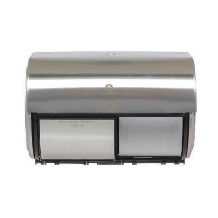 Picture of Toilet Tissue Dispenser Compact® 2-Roll Side-by-Side Faux Stainless Plastic Manual 2 Rolls Wall Mount56798