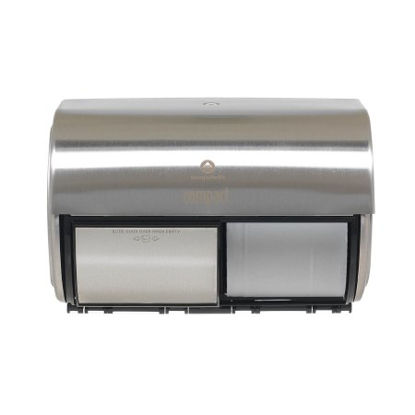 Picture of Toilet Tissue Dispenser Compact® 2-Roll Side-by-Side Faux Stainless Plastic Manual 2 Rolls Wall Mount56798