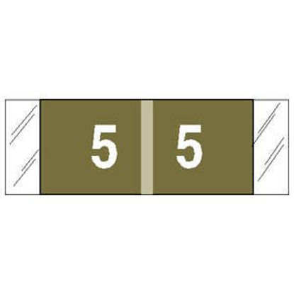 Picture of Pre-Printed Label COL'R'TAB® Chart Tab Gold 5|5 White Numeric 1/2 X 1-1/2 Inch11855