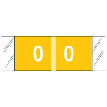 Picture of Pre-Printed Label COL'R'TAB® Chart Tab Yellow 0|0 White Numeric 1/2 X 1-1/2 Inch11850