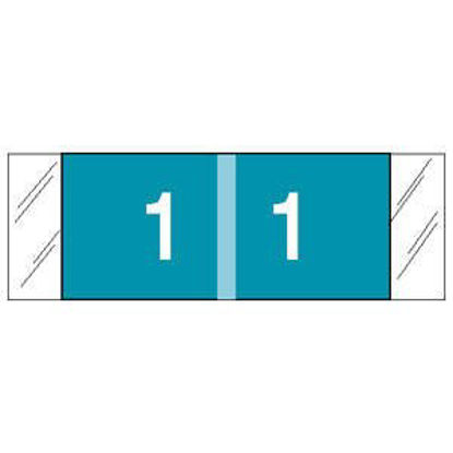 Picture of Pre-Printed Label COL'R'TAB® Chart Tab Blue 1|1 White Numeric 1/2 X 1-1/2 Inch11851