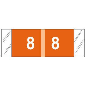 Picture of Pre-Printed Label COL'R'TAB® Chart Tab Orange 8|8 White Numeric 1/2 X 1-1/2 Inch11858