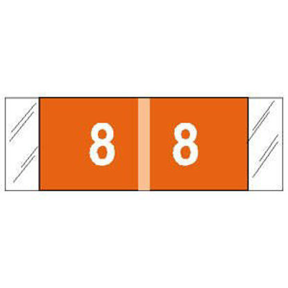 Picture of Pre-Printed Label COL'R'TAB® Chart Tab Orange 8|8 White Numeric 1/2 X 1-1/2 Inch11858
