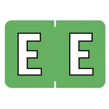 Picture of Pre-Printed Label Barkley® Chart Tab Green Laminated E E White Alpha Series 3 X 1-1/2 Inch901-34122