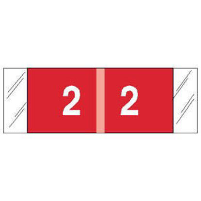 Picture of Pre-Printed Label COL'R'TAB® Chart Tab Red 2|2 White Numeric 1/2 X 1-1/2 Inch11852