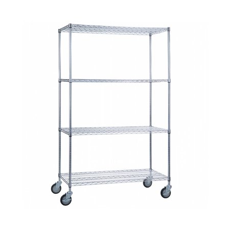 Picture of Linen Cart 4 Shelves 1000 lbs. Weight Capacity Chrome Plated 5 Inch Casters, 2 LockingLC183668