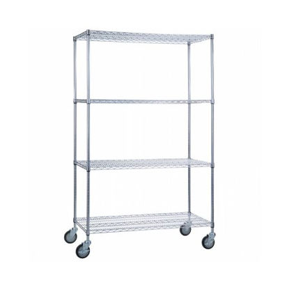 Picture of Linen Cart 4 Shelves 1000 lbs. Weight Capacity Chrome Plated 5 Inch Casters, 2 LockingLC183668