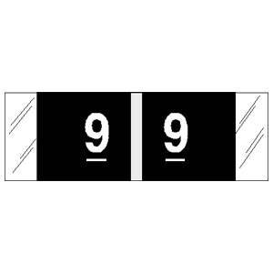 Picture of Pre-Printed Label COL'R'TAB® Chart Tab Black 9|9 White Numeric 1/2 X 1-1/2 Inch11859