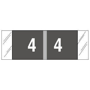 Picture of Pre-Printed Label COL'R'TAB® Chart Tab Gray 4|4 White Numeric 1/2 X 1-1/2 Inch11854
