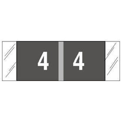 Picture of Pre-Printed Label COL'R'TAB® Chart Tab Gray 4|4 White Numeric 1/2 X 1-1/2 Inch11854