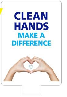 Picture of Door / Wall Sign Instructional Sign Purell Messenger® Clean Hands Make a Difference7320-01-HC2