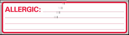 Picture of Pre-Printed Label Timemed Allergy Alert White Allergic: Red Alert Label 1-3/8 X 5-3/8 InchN-12A