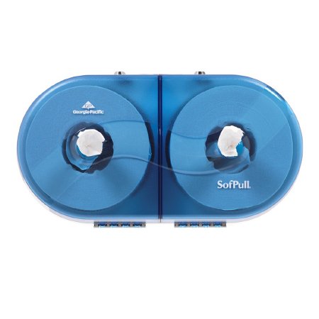 Picture of Toilet Tissue Dispenser SofPull® Splash Blue Polycarbonate Center Pull 2 Rolls Wall Mount56508