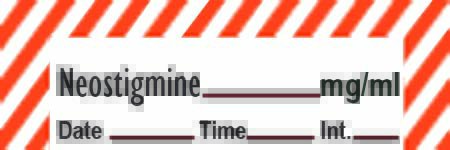 Picture of Drug Label Timemed Anesthesia Label Tape Neostigmine mg/mL Date_Time_Int_ Red / White 1/2 X 1-1/2 InchANS-15