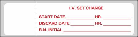 Picture of Pre-Printed Label Timemed Instructional Label White Paper IV Set Change Black Syringe Label 3/4 X 3 InchN-240